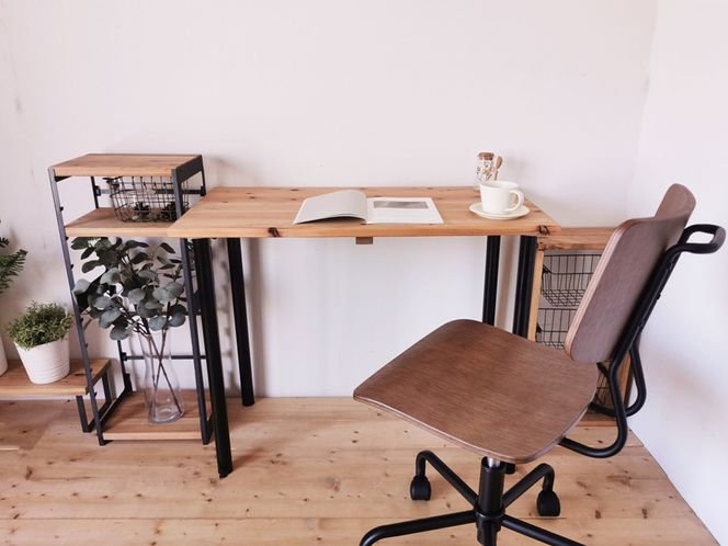 無垢材 デスク組立 工具不要 ワークデスク 1000×500｜新星金属製作所 大阪府 守口市 テーブル ワークデスク リモート リビング 子供部屋 新生活 引っ越し [0937]