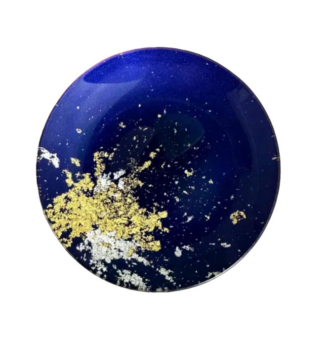 丸小皿 マジョ（金箔）ブルー［NF178］ 303446_CU90082VC02