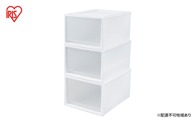 チェスト ネスティングボックスチェスト 3個セット NSBC-500D×3 ホワイト/クリア アイリスオーヤマ 収納ケース 引き出し 収納ボックス 衣装ケース クローゼット ケース プラスチック 日本製 雑貨 日用品 