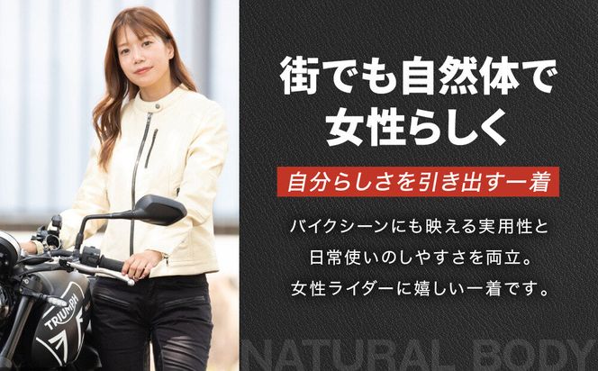 【デグナー】レディースレザージャケット＜アイボリー XLサイズ＞｜京都 バイクギア 人気ブランド バイク [FR20SJ-9A]［ バイク用品 レザージャケット 羊革 軽くて丈夫 レディース 人気 おすすめ レザー 革 革ジャン ツーリング ライダー バイカー お取り寄せ 通販 送料無料 ふるさと納税 ］ 261009_A-JR178VC12