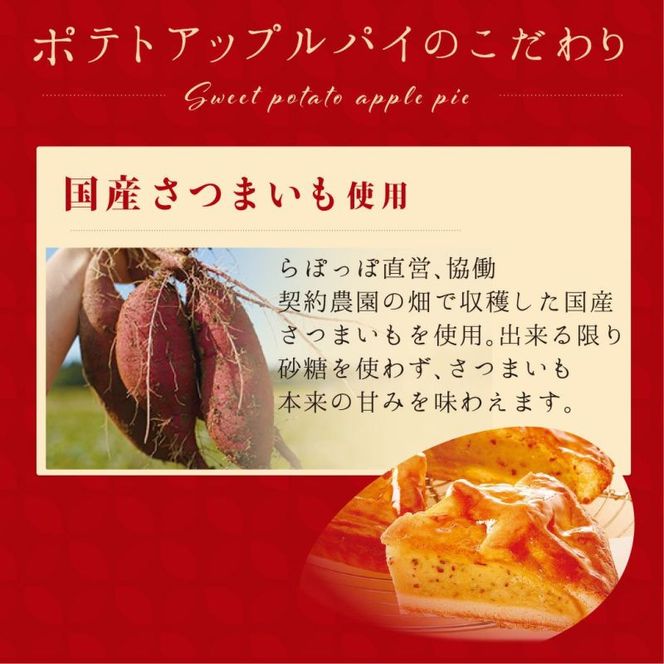 【6ヶ月定期便】らぽっぽファーム　ポテトアップルパイ|りんごパイ パイ 焼き菓子ギフト さつまいもスイーツ ご褒美スイーツ 芋スイーツ おいもスイーツ お菓子 さつまいも 内祝 健康 おやつ 定期便（CQ-50）