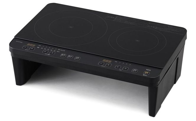 IH 2口IHコンロスタンド付き IHK-WT41S-B IHクッキングヒーター IHコンロ アイリスオーヤマ 2口コンロ コンパクト 工事不要 脚付き 調理 調理家電 キッチン キッチン家電 台所 ギフト プレゼント お祝い 新生活 おすすめ 人気 新生活