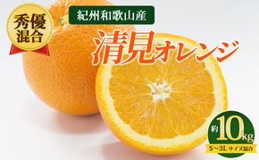 【先行予約】【秀優混合】紀州和歌山産 清見オレンジ 約10kg（箱込み）S～3L サイズ混合