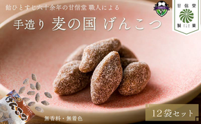 飴 げんこつ飴 12袋 あめ 麦の国 黒糖 国産大麦 無香料 無着色 アメ おかし げんこつ お菓子 おやつ 昔ながら 間食 食べ比べ スイーツ 老舗 ご当地 静岡県 藤枝市 甘信堂製菓