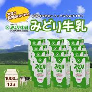 みどり牛乳 1000ml×12本 常温保存可能品 | 常温 牛乳 長期保存 ロングライフ商品 九州 大分県 豊後高田市 1l 1L