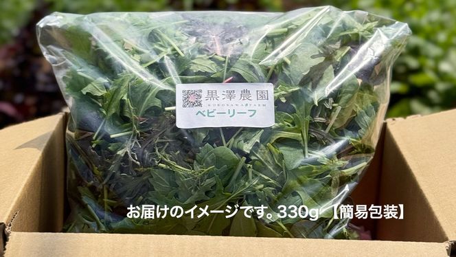 【 簡易包装 】 黒澤農園 の ベビーリーフサラダ 330g×1袋 訳アリ 訳あり 規格外 生育 わけあり フードロス 削減 ベビーリーフ サラダ 生野菜 食べやすい 若葉 ファミリー 旬 新鮮 国産 彩り [DS10-NT]