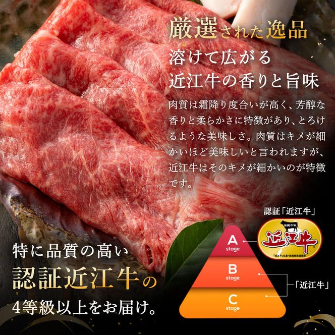 【4等級以上】【近江牛　ウデ】すき焼・しゃぶしゃぶ用【500ｇ】【BI02W】