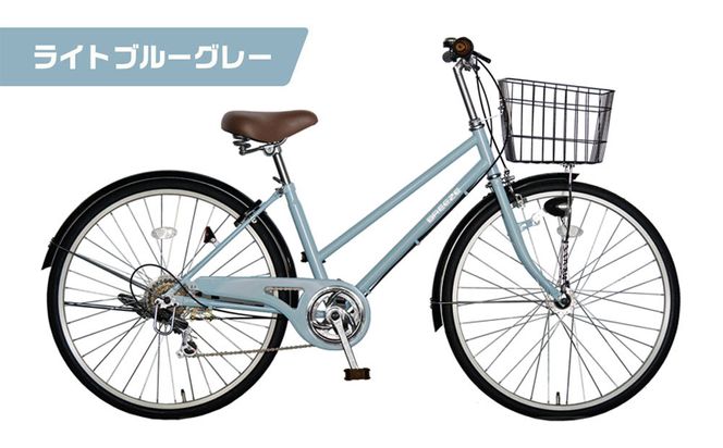 《12月下旬頃発送》完成品でお届け！ 26インチ 自転車 SHIMANOパーツ ブリーズ シマノ 外装6段変速 シティサイクル LEDオートライト 変速付きおしゃれ オリジナル ［ 京都 自転車 シティサイクル カジュアル＆スポーティー おしゃれ 組立不要 人気 おすすめ スポーツ アウトドア ツーリング サイクリング 通勤 通学 通販 送料無料 ふるさと納税 ］ BREEZE-FBZE-266OL【ライトブルーグレー（BG）】 261009_A-PW011VC02