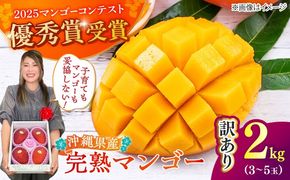 【優秀賞受賞】沖縄県産 完熟マンゴー 訳アリ 2kg (3〜5玉) マンゴー 沖縄 果物 フルーツ ギフト 沖縄市 / MAIFARM[BCAN004]