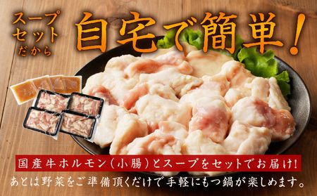 099H3151 【アキラ商店】牛もつ鍋 スープセット 12人前【国産 牛肉 ホルモン 塩こうじ モツ 鍋 高評価 冷凍 鍋セット 簡単調理】