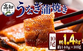 うなぎ 高知県産蒲焼きうなぎ 約１４０ｇ １０尾 計約１４００ｇ fb-0150