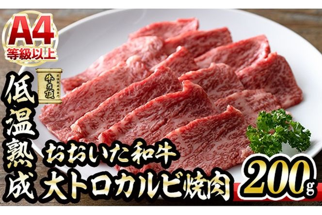 おおいた和牛 大トロカルビ焼肉 (200g) 国産 牛肉 肉 霜降り 低温熟成 A4 和牛 ブランド牛 BBQ 冷凍 大分県 佐伯市【DH220】【(株)ネクサ】