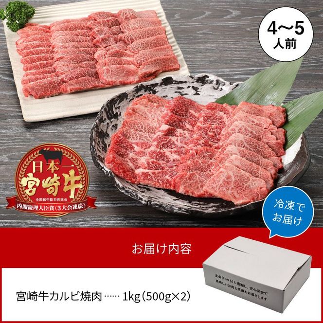 宮崎牛 カルビ焼肉1kg N0140-YB540