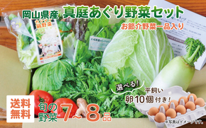 まにわの野菜 真庭あぐり野菜セット 7～8品 カット野菜入り 平飼い卵付き / 詰め合わせ 産地直送 岡山県 真庭市 新鮮 あぐりガーデン 産直工房 国産【配送不可地域：北海道／沖縄県／離島】【jujy054-01】
