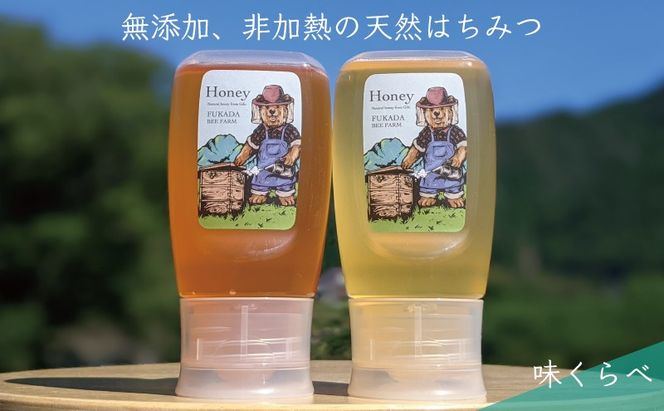 合計600g 天然蜂蜜 国産蜂蜜 非加熱 生はちみつ 岐阜県 美濃市産 味比べ 蜂蜜300g入りピタッとボトル2本セットC5 深田養蜂のハチミツ