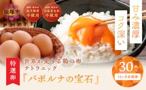 【J11-001】テトラエッグ特選卵『バボルナの宝石』（30個/月）【12カ月定期便】