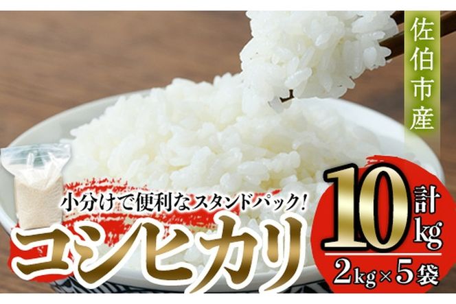 ＜令和7年産・新米＞大分 コシヒカリ 精米済 (計10kg・2kg×5袋) 小分け 個包装 スタンドパック お米マイスター 厳選 お弁当 おにぎり 佐伯市産 大分県 佐伯市 【GG01】【大分県米穀卸 (株)】