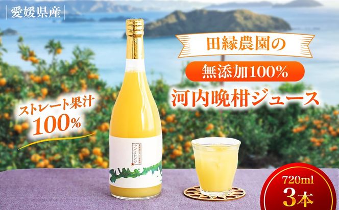 【愛媛県産】田縁農園の無添加100% 河内晩柑ジュース（720ml×3本） ストレート果汁100％ IKTA014