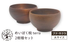 めいぼく椀テッラ大 2樹種セット(ブナ・サクラ)【めいぼく椀テッラ 13.0φ×7.4cm 手作り ウレタン塗装 国産天然木 おしゃれ プレゼント 記念 お祝い 夫婦 神奈川県 小田原市 】 142069_AR014