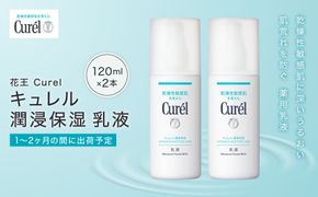 花王 Curel キュレル　潤浸保湿　乳液 2個セット　【美容　化粧品 コスメ 人気　スキンケア　乳液　乾燥 敏感肌 乾燥肌 セラミドケア 保湿　消炎剤 アルコールフリー　シュガースクワラン　無香料 無着色  弱酸性 肌荒れ 潤い うるおい　医薬部外品 120ml×2 神奈川県 小田原市 】 142069_EJ014