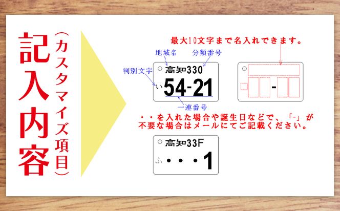 アクリルナンバープレートキーホルダー（2個セット） ak-0013