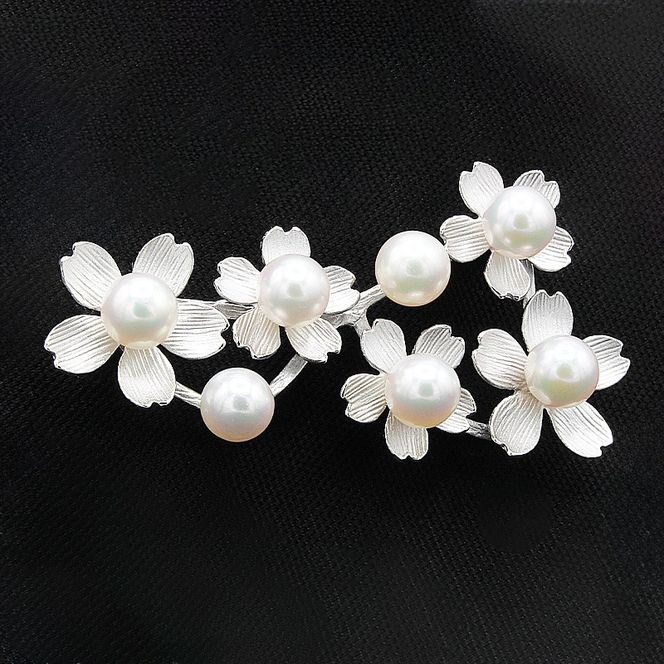 アコヤ真珠 パール ブローチ 7mm 7個付　SV925 (25398) ブローチ アコヤ真珠 パール SV925 シルバー ジュエリー アクセサリー 山梨県 甲斐市 BR-96