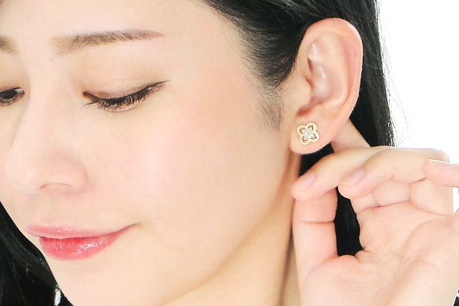 Pt９００【0.26ct】ダイヤモンド クローバー ピアス CSP00047-PT SWAV086-b