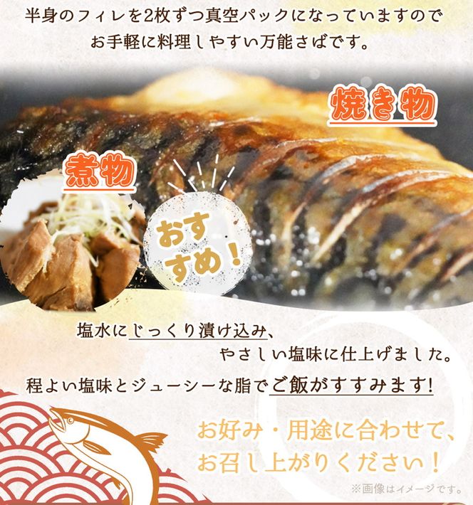 和歌山魚鶴仕込の甘口塩銀鮭切身4切&天然塩さばフィレ４枚（２切×２パック&２枚×２パック　小分け）
※着日指定不可