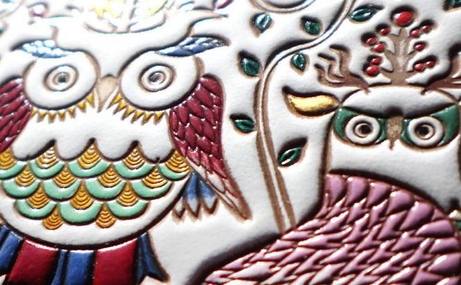 【文庫屋大関】マカロンポーチ ふくろう【皮革工芸品】 ポーチ ミニポーチ 小物入れ アクセサリー入れ イヤホン入れ 収納 保管ケース 手のひらサイズ  本革 革 皮革 工芸品 工芸 雑貨 ギフト プレゼント 日本製 東京