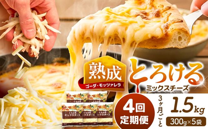 【3か月毎 計4回定期便】 ミックスチーズセット 300g×5袋  合計6kg チーズ 大容量 個包装  愛西市 / 株式会社ヨシダコーポレーション 【配達不可：離島】[AEAA011]