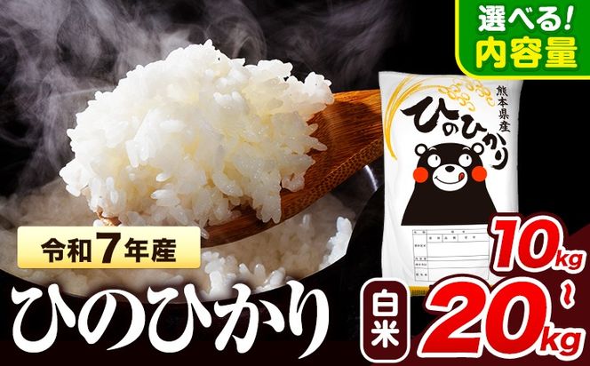 令和7年産  ひのひかり 白米 10kg 15kg 20kg 《7-14日以内に出荷予定(土日祝除く)》 熊本県産 白米 精米 氷川町 ひの 送料無料 ヒノヒカリ コメ 便利 ブランド米 お米 おこめ 熊本 SDGs---hkw_hn7_wx_24500_10kg_h---