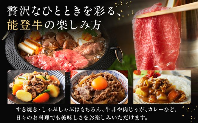能登牛ロース　(しゃぶしゃぶ/すき焼き)　500g(500g×1パック)　国産　石川県　A5ランク　黒毛和牛　牛肉 172111_DK005
