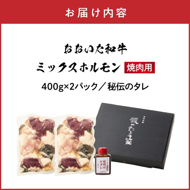 【秘伝のタレ付】おおいた和牛ミックスホルモン400g×2パック_2678R 焼肉 バーベキュー BBQ ミシュラン 高級店