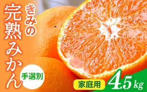  あま～い！ カツオの有機肥料が味の決め手！ 「きみの完熟ミカン」 約4.5kg (40~60個程度) サイズ混合 2S~L ご家庭用(秀優混合) / みかん ミカン 柑橘 和歌山県 有機 手選別 