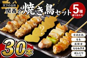 国産焼き鳥セット 5種盛り合わせ30本　焼鳥 やきとり ヤキトリ yakitori 鳥 鶏 鶏肉 もも モモ ねぎま ネギま なまかわ なま皮 テール 串 国産 冷凍 惣菜 おかず おつまみ セット 小分け 鳥肉 大量 大盛り キャンプ きゃんぷ ソロキャンプ アウトドア あうとどあ チキン KN00008