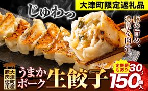 【選べる定期便】餃子 うまかポーク生餃子 30個 60個 90個 150個 タレ付き《お申込み月の翌月から発送開始》 大津町限定返礼品 冷凍餃子 ギョウザ 大津町産豚肉使用 九州産キャベツ使用（大津町産含む）皮モチモチ 肉汁溢れる ぎょうざ（30個×1袋）---oz_fgztei_25_13500_30p_mo3---