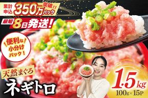 【ZIP!で紹介】天然まぐろ使用 ネギトロ 小分け 計1.5kg(15パック入り)[Umios オーシャン 静岡県 吉田町 22424262] ねぎとろ ネギトロ丼 手巻き寿司 まぐろたたき 天然 まぐろ マグロ 鮪 めばち きはだ 約100g 冷凍 魚介 海鮮 ねぎトロ ネギとろ 個包装