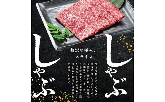 【小分け】＜A5等級＞鹿児島県産 黒毛和牛 牛肉 赤身 焼肉＆しゃぶしゃぶ セット (焼肉200g×1P/スライス200g×2P)＜計600g＞ a4-107
