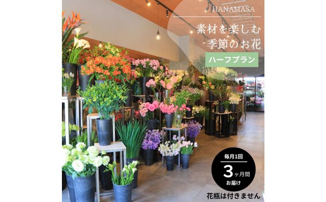 素材を楽しむ季節のお花＊ハーフ＊(全3回)| 花 記念 誕生日 サプライズ ギフト プレゼント 神奈川県 小田原市  142069_BN054