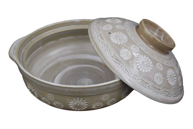 【萬古焼（ばんこやき）】三島土鍋7号 セラミックコーティング加工 内山製陶所 【土鍋 2人用 セラミック 直火用 電子レンジ対応 お手入れ簡単 食洗器対応 三重県 三重 四日市市 四日市 四日市市ふるさと納税 四日市ふるさと納税】