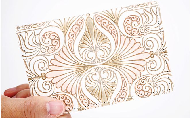 パスケース ロカイユ ベビーピンク 文庫屋大関 名刺入れ カードホルダー 名刺ケース 名刺ホルダー カード入れ 定期入れ 定期ケース 雑貨 生活雑貨 小物 革小物 革製品 本革 日用品 工芸品 東京 東京都 墨田区