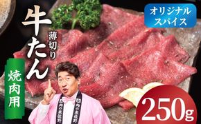 G5303 焼肉 牛タン 薄切り オリジナルスパイス  小分け お試し少量パック（250g×1P）