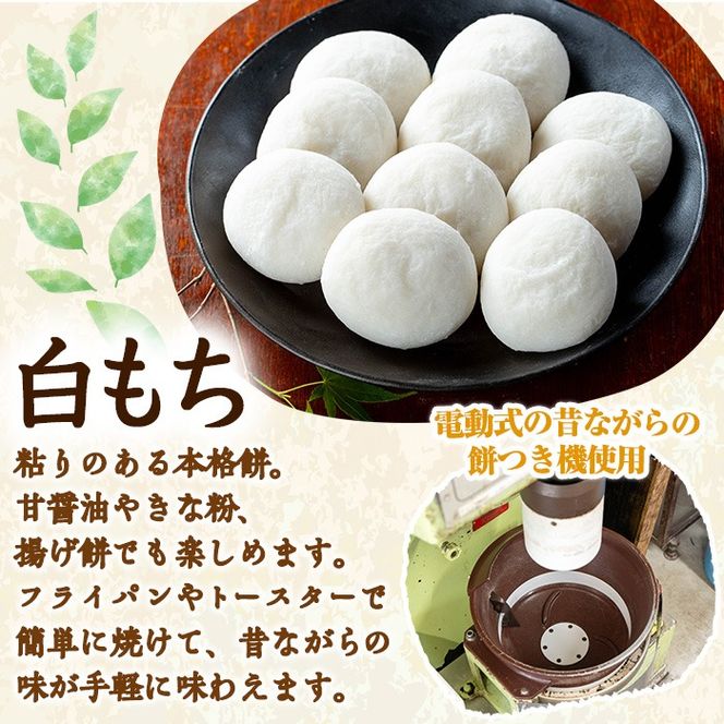 【0135422a-a】期間限定！こだわり杵つき白もちセット (計20個・5個×4袋) 餅 もち お正月 年末年始 真空パック もち米 【茶いっぺ】