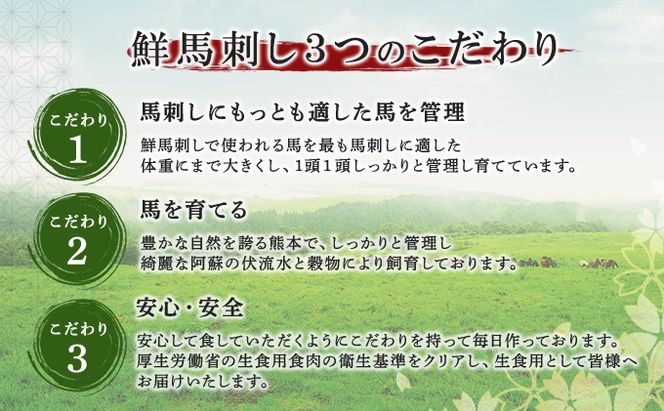 馬刺し 熊本 赤身 ユッケ 霜降り 鮮馬刺し バラエティー 3種 セット 食べ比べ 馬刺 馬肉 肉 お肉 冷凍 
