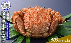 訳あり カニ 3D冷凍 北海道産 冷凍 ボイル 毛がに 500g前後×1尾 【厚岸漁業協同組合】[ 毛カニ 蟹 毛ガニ カニ かに ] 