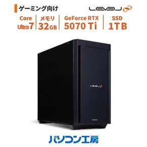 パソコン工房 4年間物損保証 ミドルタワーゲーミングPC Core Ultra 7/5070 Ti/No.340 322032_EE070