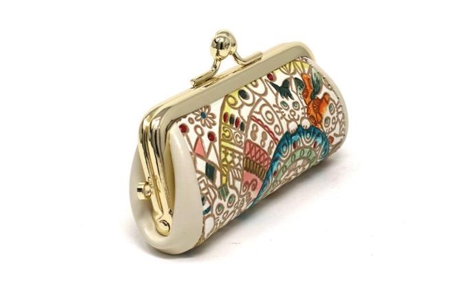 【文庫屋大関】印鑑ケース かくれんぼ猫【皮革工芸品】 革製品 工芸品 民芸品 牛革 小物入れ お祝い ギフト プレゼント 墨田区 東京都