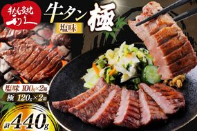 牛たん 炭焼 利久 牛たん極 (塩味) ＆ 牛たん塩味 各2個 セット [利久 宮城県 気仙沼市 20566129] 牛タン 牛 肉 牛肉 タン 焼肉 キャンプ アウトドア バーベキュー BBQ 牛タン塩 牛たん塩 冷凍 小分け 個包装