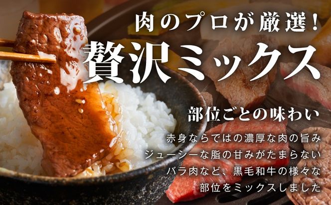 mrz0510 【スピード発送】黒毛和牛 部位ミックス 焼肉用 1.6kg【400g×4P 氷温熟成×特製ダレ 小分け 牛肉 黒毛和牛 簡単調理 訳あり】