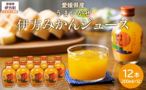 【先行予約】【愛媛県産】うまいがぜ伊方みかんジュース（200ml×12本） ストレート果汁100％ （入金確認後、準備が出来次第発送） IKTI006
